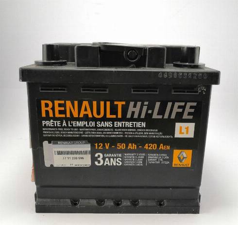 RENAULT 7711238596 - Стартерная аккумуляторная батарея, АКБ avtokuzovplus.com.ua