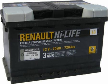 RENAULT 77 11 238 598 - Стартерна акумуляторна батарея, АКБ autocars.com.ua