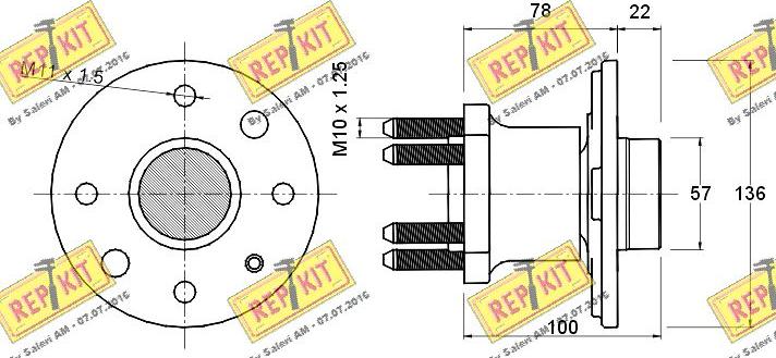 REPKIT RKB0927 - Комплект підшипника маточини колеса autocars.com.ua