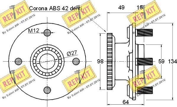 REPKIT RKB0941 - Комплект подшипника ступицы колеса autodnr.net