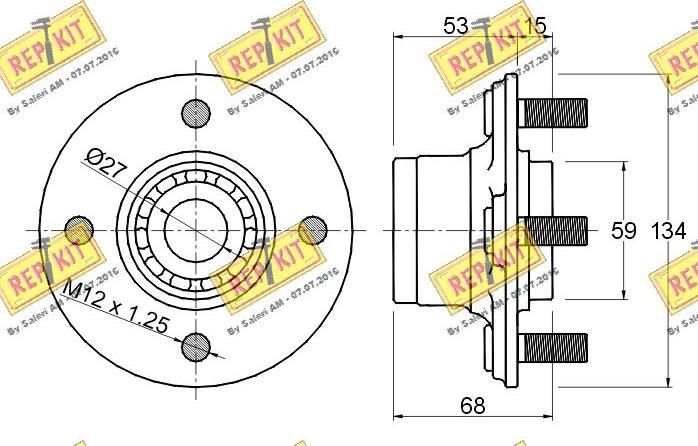 REPKIT RKB0986 - Комплект підшипника маточини колеса autocars.com.ua