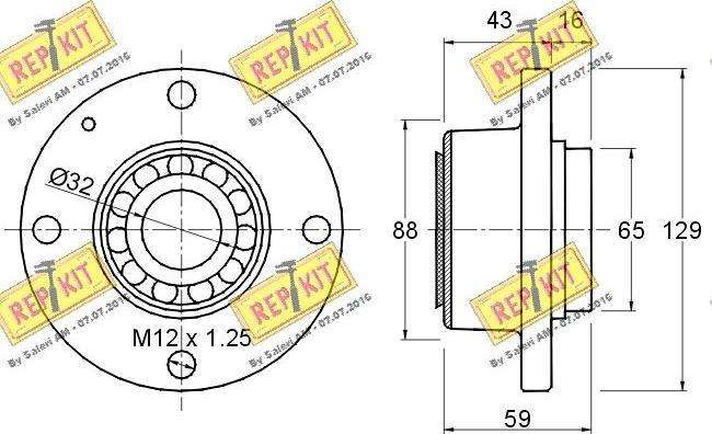 REPKIT RKB1039 - Комплект підшипника маточини колеса autocars.com.ua