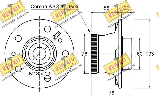 REPKIT RKB1063 - Комплект підшипника маточини колеса autocars.com.ua