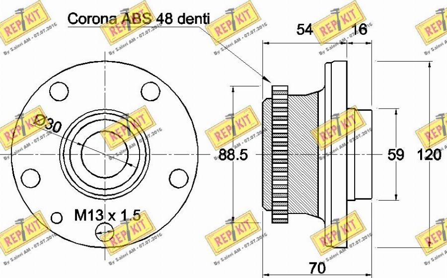 REPKIT RKB1080 - Комплект підшипника маточини колеса autocars.com.ua