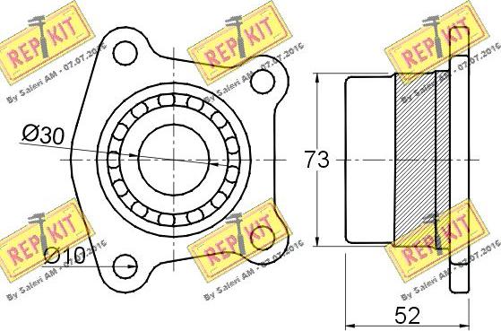 REPKIT RKB1128 - Комплект підшипника маточини колеса autocars.com.ua