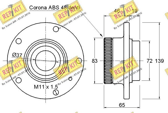 REPKIT RKB1192 - Комплект підшипника маточини колеса autocars.com.ua