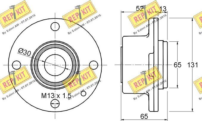 REPKIT RKB1223 - Комплект підшипника маточини колеса autocars.com.ua