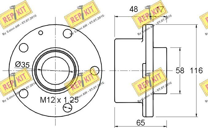 REPKIT RKB1230 - Комплект підшипника маточини колеса autocars.com.ua