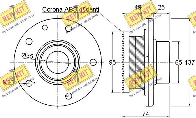 REPKIT RKB1240 - Комплект підшипника маточини колеса autocars.com.ua