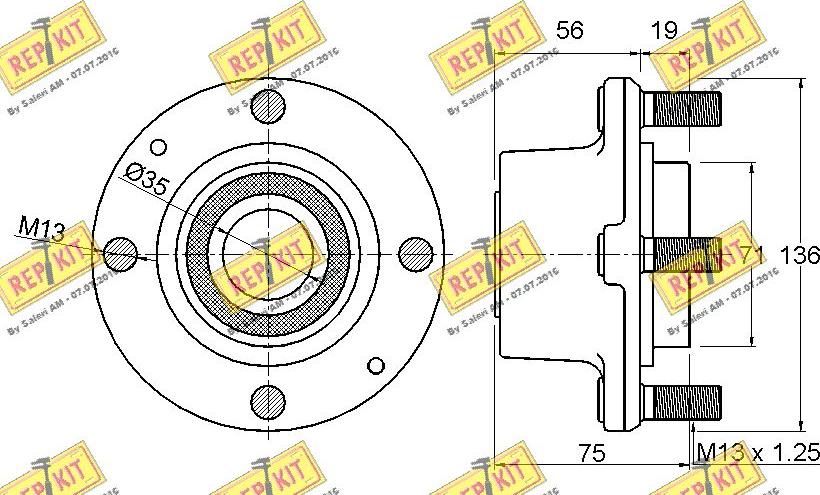 REPKIT RKB1241 - Комплект підшипника маточини колеса autocars.com.ua