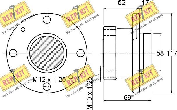 REPKIT RKB1245 - Комплект подшипника ступицы колеса autodnr.net