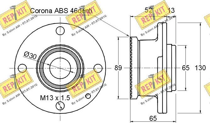 REPKIT RKB1252 - Комплект підшипника маточини колеса autocars.com.ua