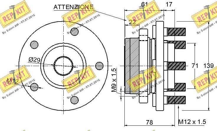 REPKIT RKB1495 - Комплект підшипника маточини колеса autocars.com.ua