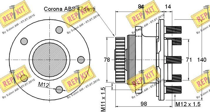 REPKIT RKB1496 - Комплект підшипника маточини колеса autocars.com.ua