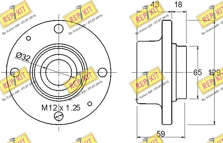 REPKIT RKB1504 - Комплект підшипника маточини колеса autocars.com.ua