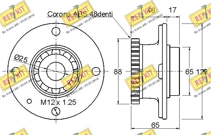 REPKIT RKB1594 - Комплект підшипника маточини колеса autocars.com.ua