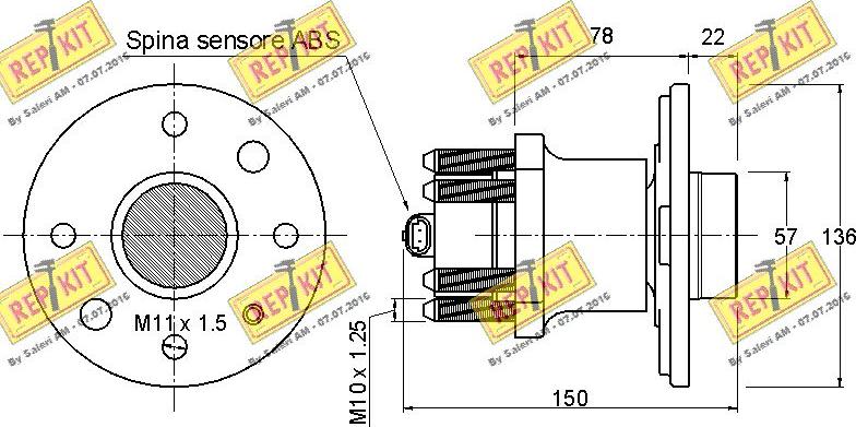 REPKIT RKB1600 - Комплект підшипника маточини колеса autocars.com.ua