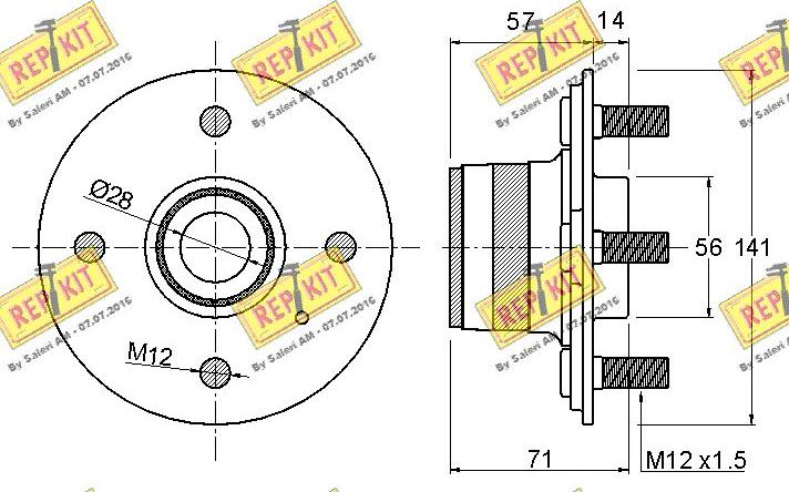 REPKIT RKB1603 - Комплект підшипника маточини колеса autocars.com.ua