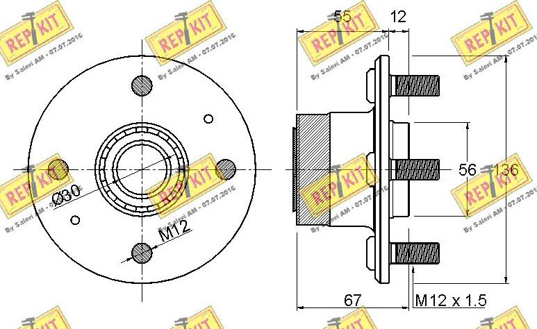 REPKIT RKB1651 - Комплект підшипника маточини колеса autocars.com.ua