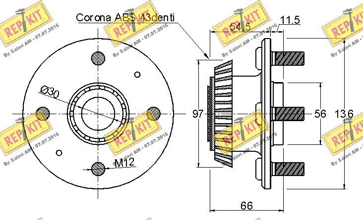 REPKIT RKB1652 - Комплект підшипника маточини колеса autocars.com.ua