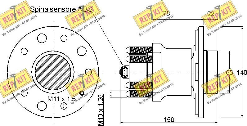 REPKIT RKB1653 - Комплект підшипника маточини колеса autocars.com.ua