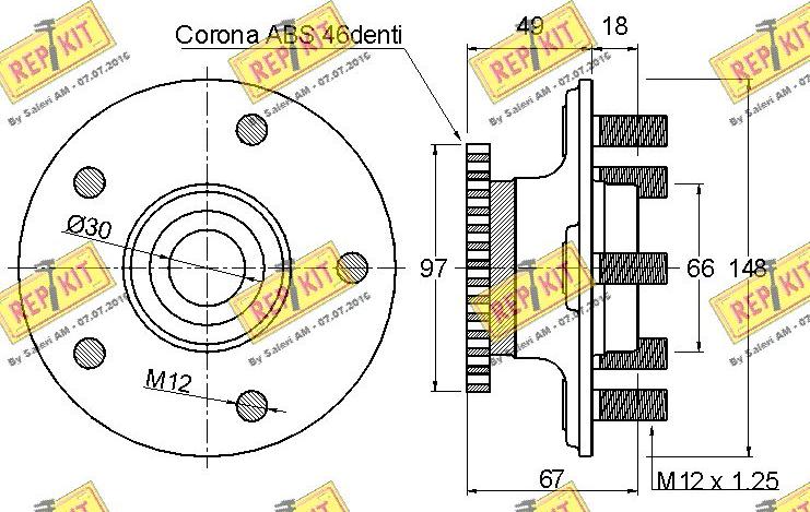 REPKIT RKB1686 - Комплект підшипника маточини колеса autocars.com.ua