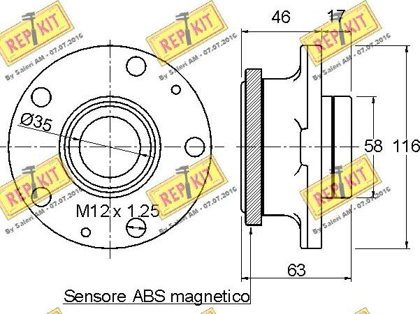 REPKIT RKB1691 - Комплект підшипника маточини колеса autocars.com.ua