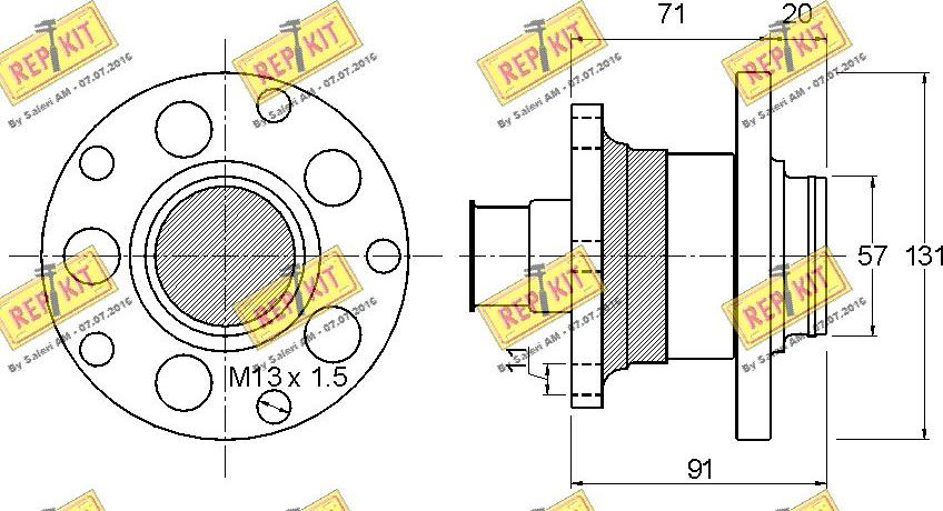 REPKIT RKB1692 - Комплект підшипника маточини колеса autocars.com.ua