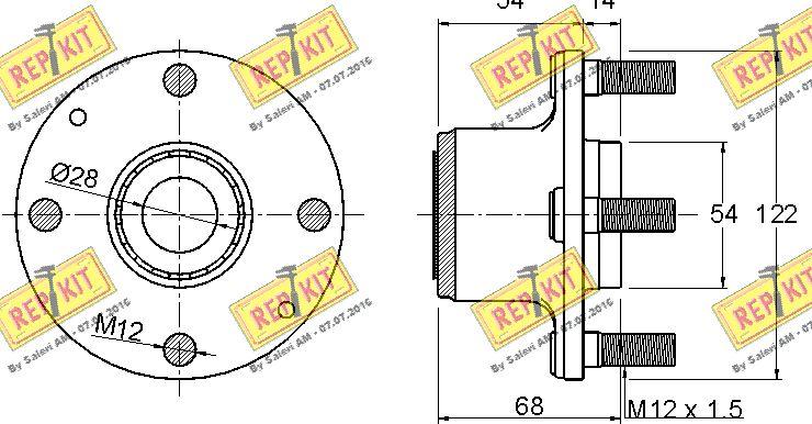 REPKIT RKB1732 - Комплект підшипника маточини колеса autocars.com.ua