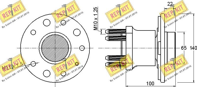 REPKIT RKB1778 - Комплект підшипника маточини колеса autocars.com.ua