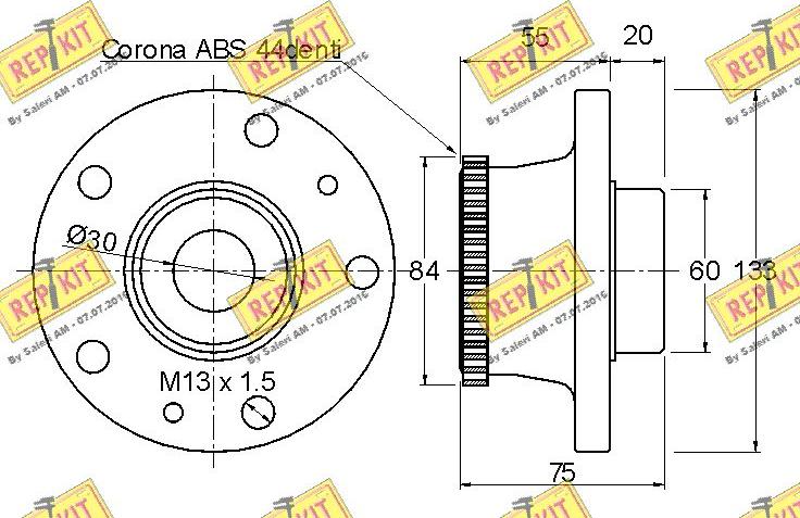 REPKIT RKB1786 - Комплект підшипника маточини колеса autocars.com.ua