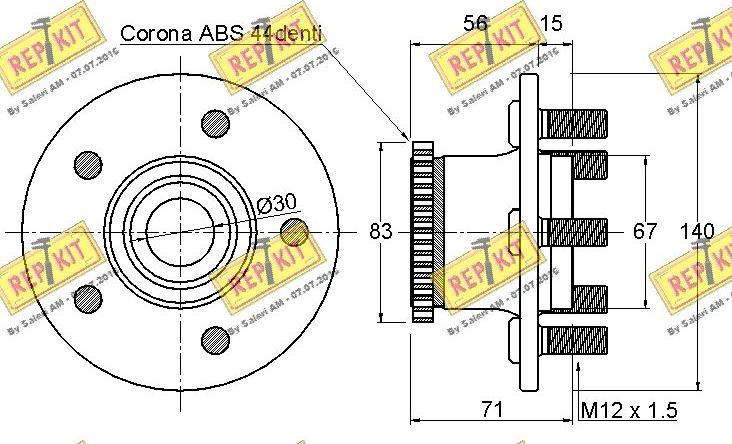 REPKIT RKB1802 - Комплект підшипника маточини колеса autocars.com.ua