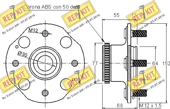 REPKIT RKB1834 - Комплект підшипника маточини колеса autocars.com.ua