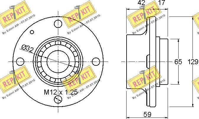 REPKIT RKB1933 - Комплект підшипника маточини колеса autocars.com.ua