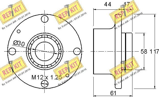 REPKIT RKB1937 - Комплект підшипника маточини колеса autocars.com.ua