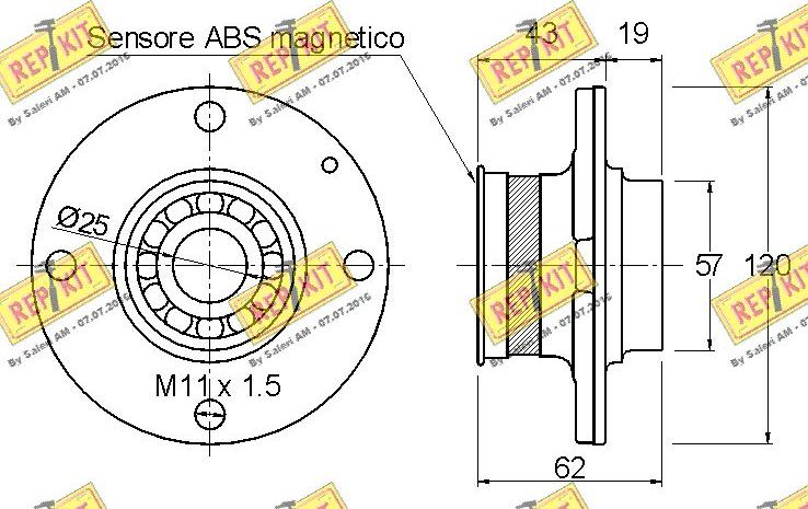 REPKIT RKB1965 - Комплект підшипника маточини колеса autocars.com.ua