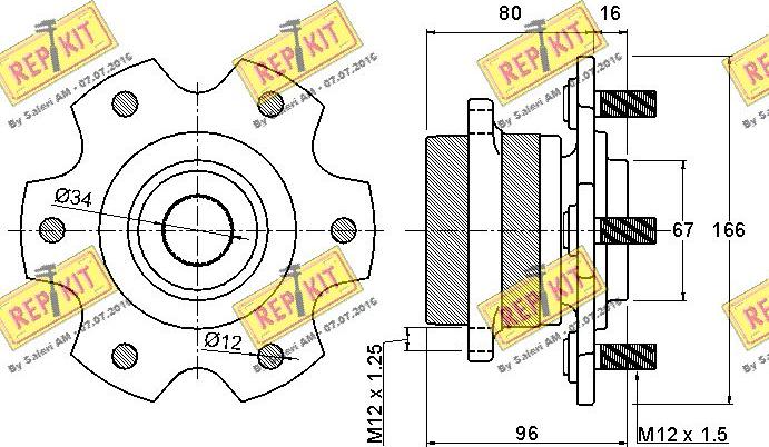 REPKIT RKB1983 - Комплект підшипника маточини колеса autocars.com.ua