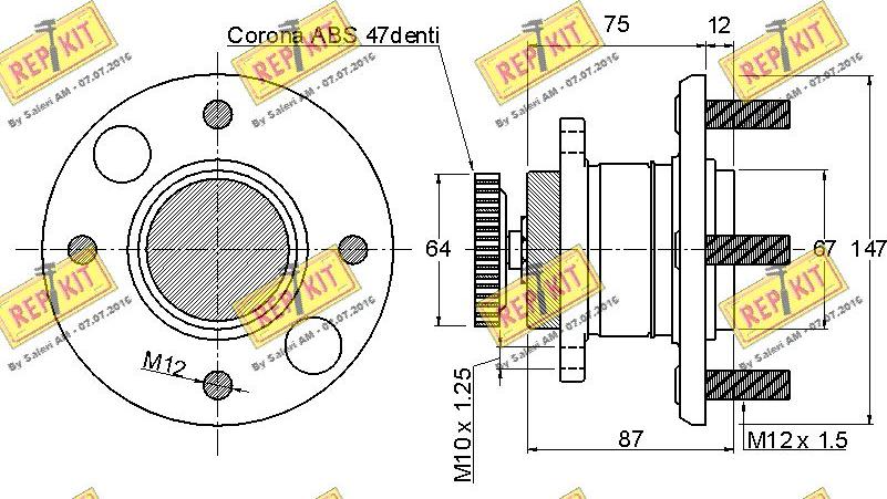 REPKIT RKB2064 - Комплект підшипника маточини колеса autocars.com.ua