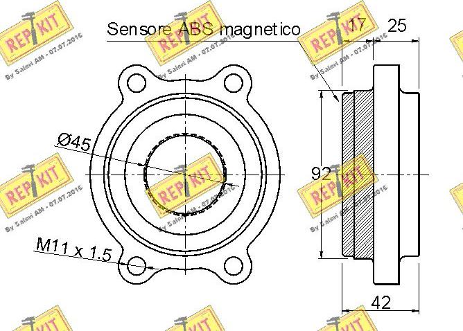 REPKIT RKB2089 - Комплект підшипника маточини колеса autocars.com.ua