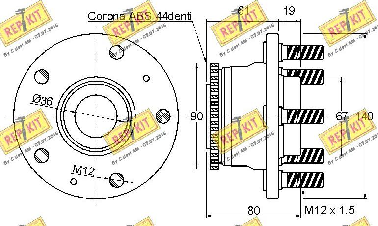 REPKIT RKB2093 - Комплект підшипника маточини колеса autocars.com.ua