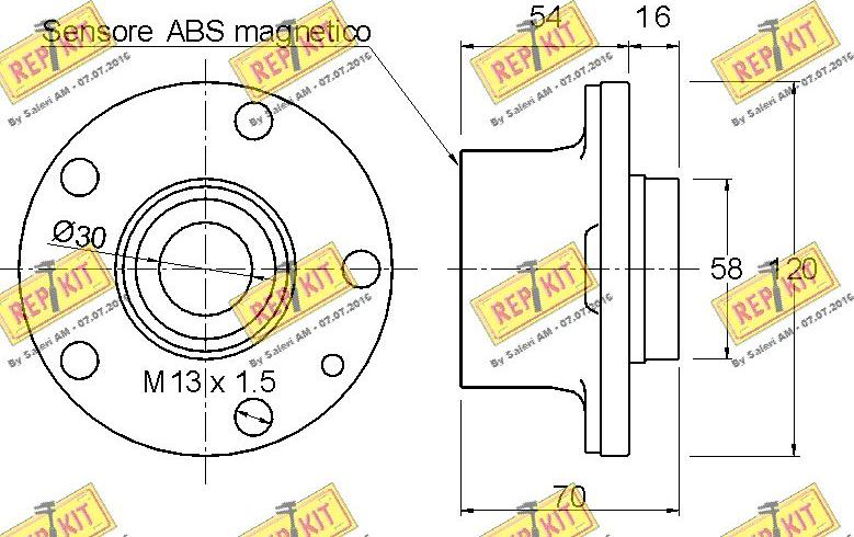 REPKIT RKB2094 - Комплект підшипника маточини колеса autocars.com.ua