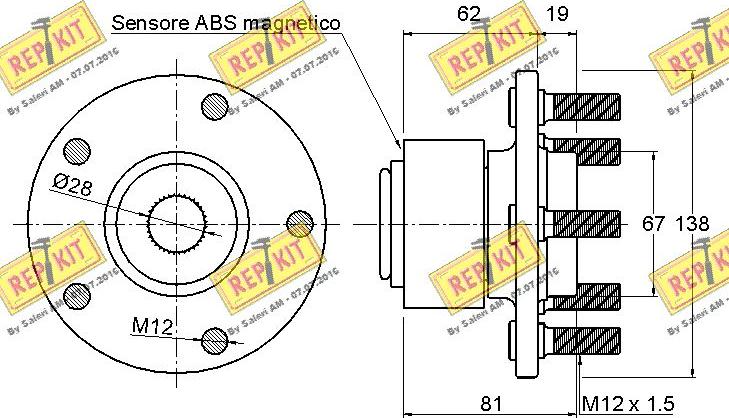 REPKIT RKB2111 - Комплект підшипника маточини колеса autocars.com.ua