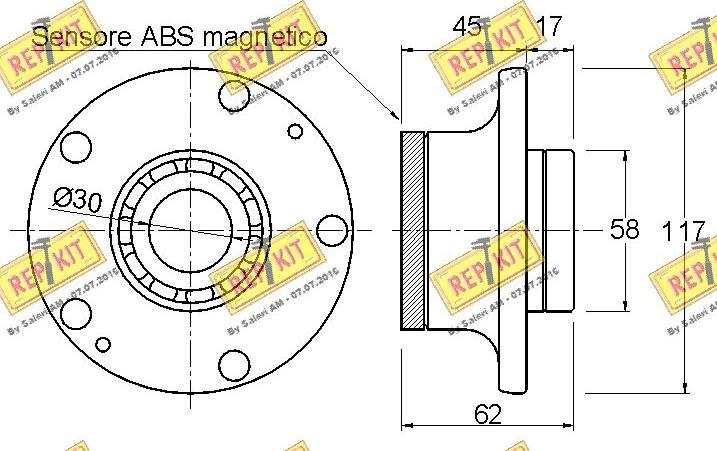 REPKIT RKB2144 - Комплект підшипника маточини колеса autocars.com.ua