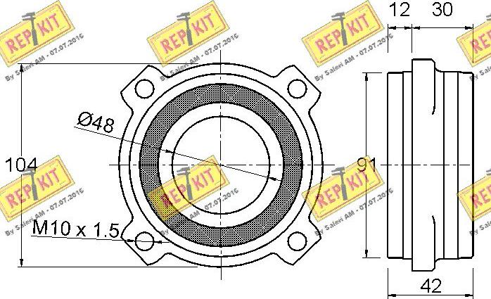 REPKIT RKB2164 - Комплект підшипника маточини колеса autocars.com.ua