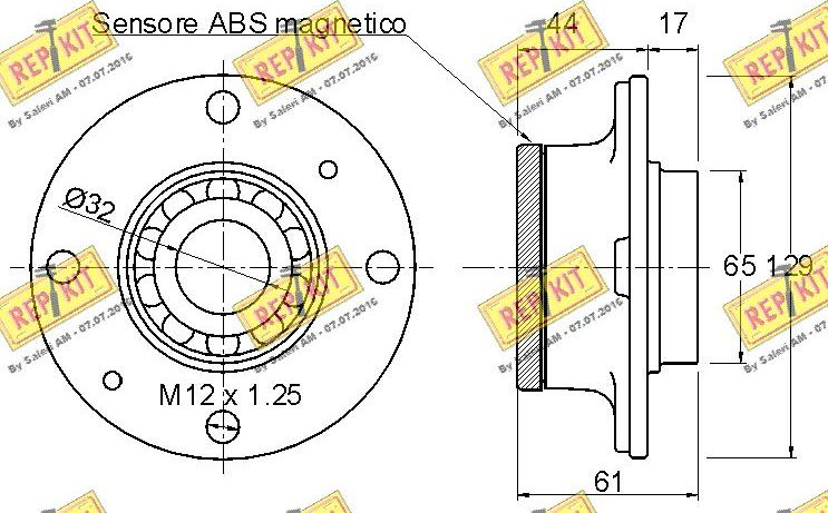 REPKIT RKB2175 - Комплект підшипника маточини колеса autocars.com.ua