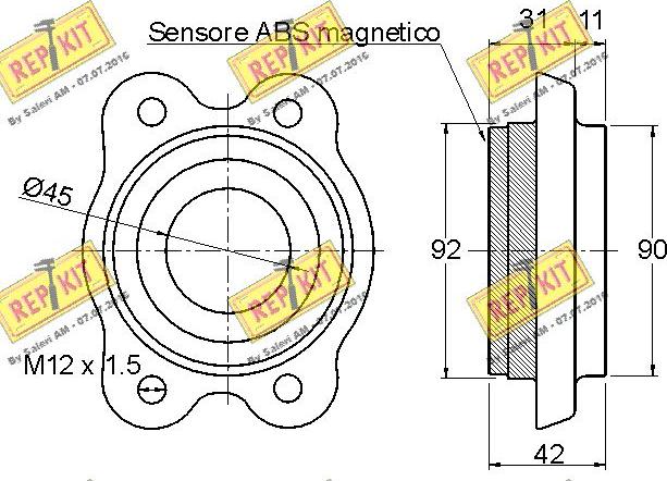 REPKIT RKB2183 - Комплект подшипника ступицы колеса autodnr.net