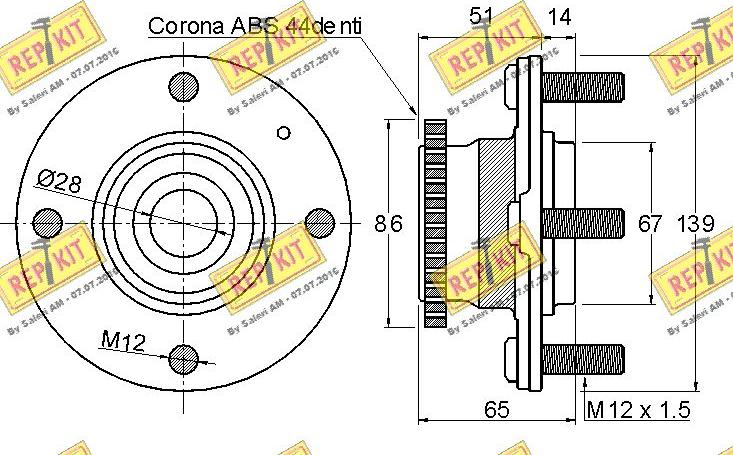 REPKIT RKB2192 - Комплект підшипника маточини колеса autocars.com.ua