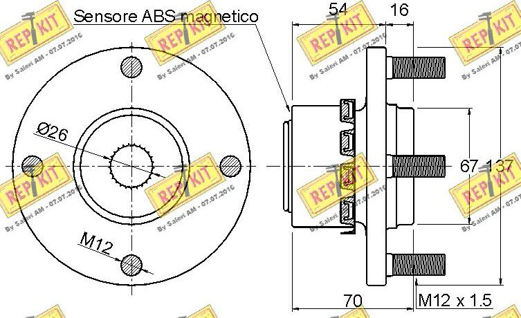 REPKIT RKB2212 - Комплект підшипника маточини колеса autocars.com.ua