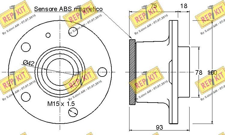 REPKIT RKB2229 - Комплект підшипника маточини колеса autocars.com.ua