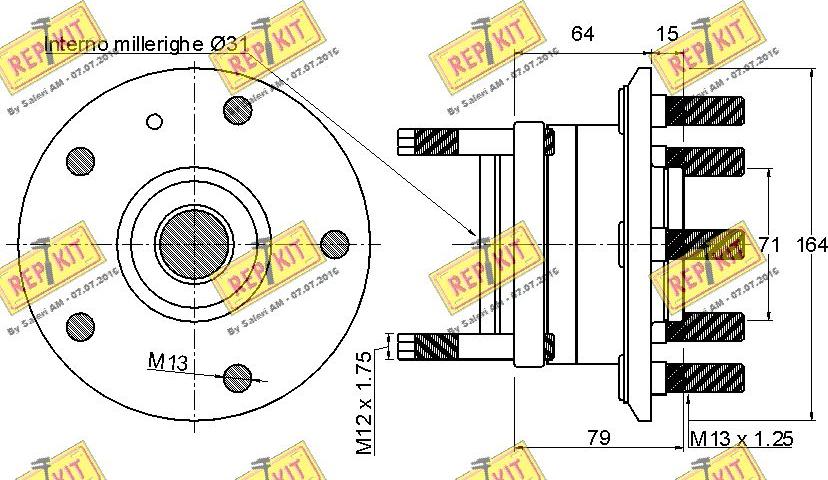 REPKIT RKB2235 - Комплект підшипника маточини колеса autocars.com.ua